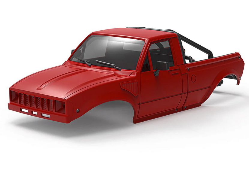 Powerhobby Pickup Hard Body Shell with Bed Rack Red for 1/24 RC Crawler Axial SCX24 PHB7399Red