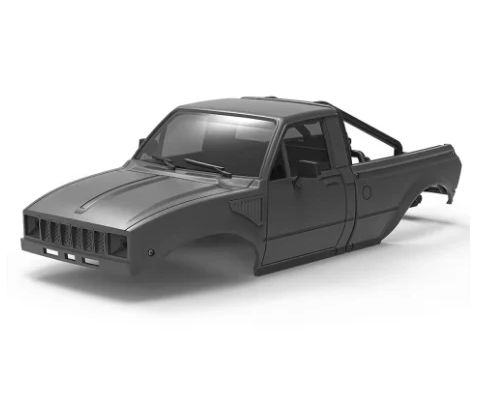 Powerhobby Pickup Hard Body Shell with Bed Rack Grey for 1/24 RC Crawler Axial SCX24 PHB7399Grey