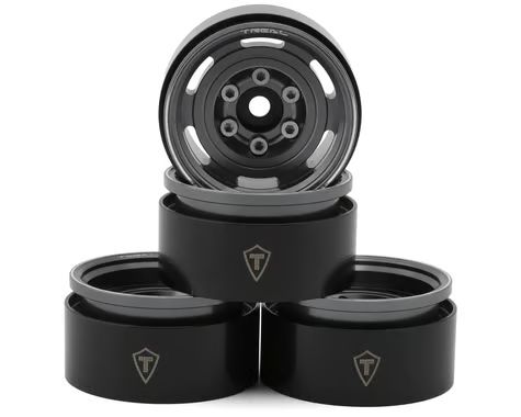 Treal Hobby 1.55&quot; Type A Vintage Wagon Aluminum Crawler Beadlock Wheels (Grey) (4) (103.7g ea) TLHTWHEEL-89