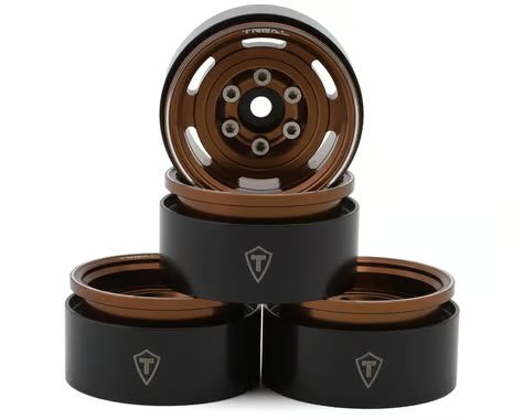 Treal Hobby 1.55&quot; Type A Vintage Wagon Aluminum Crawler Beadlock Wheels (Bronze) (4) (103.7g ea) TLHTWHEEL-88