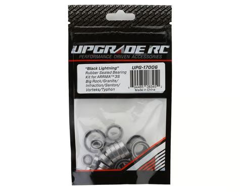 UpGrade RC "Black Lightning" Rubber Sealed Bearing Kit for Arrma® 3S BLX Big Rock™/Infraction™/Senton™/Vorteks™/Typhon™ UPG-17006