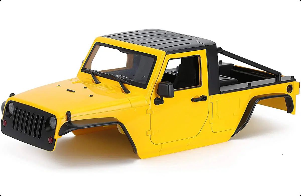 Integy Realistic JX10 Hard Plastic Body Kit for 1/10 Scale Off-Road Crawler WB=313mm C30822YELLOW