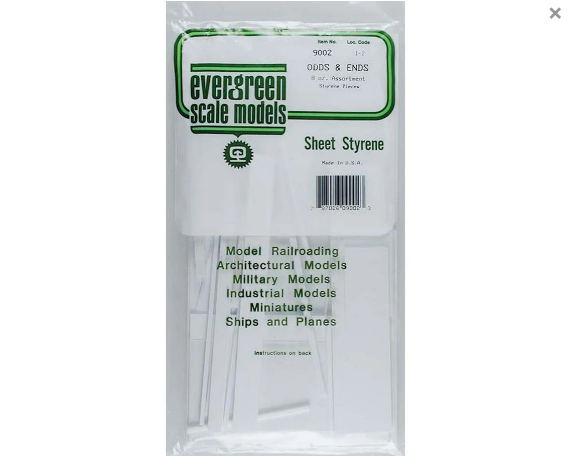Evergreen Scale Models White Sheet Odds &amp; Ends EVG9002