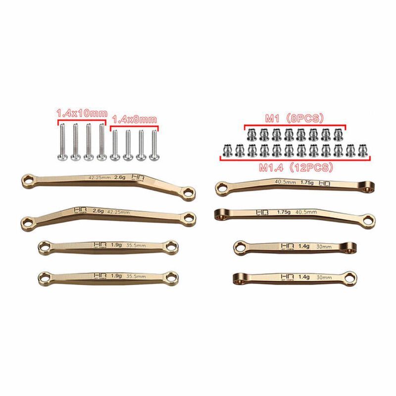 Hot Racing Brass No-Flex Link Set, 1/30 Axial SCX30 HRASXTY133H