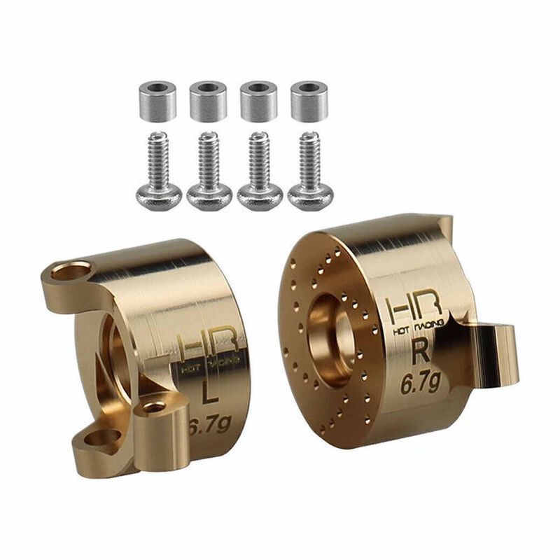 Hot Racing Brass 7.6g Front Steering Knuckles, 1/30 Axial SCX30 HRASXTY21H