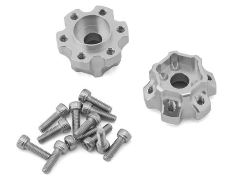Reefs RC 12mm Hex "DOT" CNC-Machined Aluminum Hubs (Silver) (2) (7mm Offset) SEHREEFS221