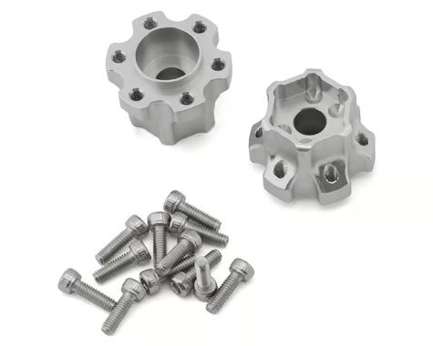 Reefs RC 12mm Hex "DOT" CNC-Machined Aluminum Hubs (Silver) (2) (10mm Offset) SEHREEFS222