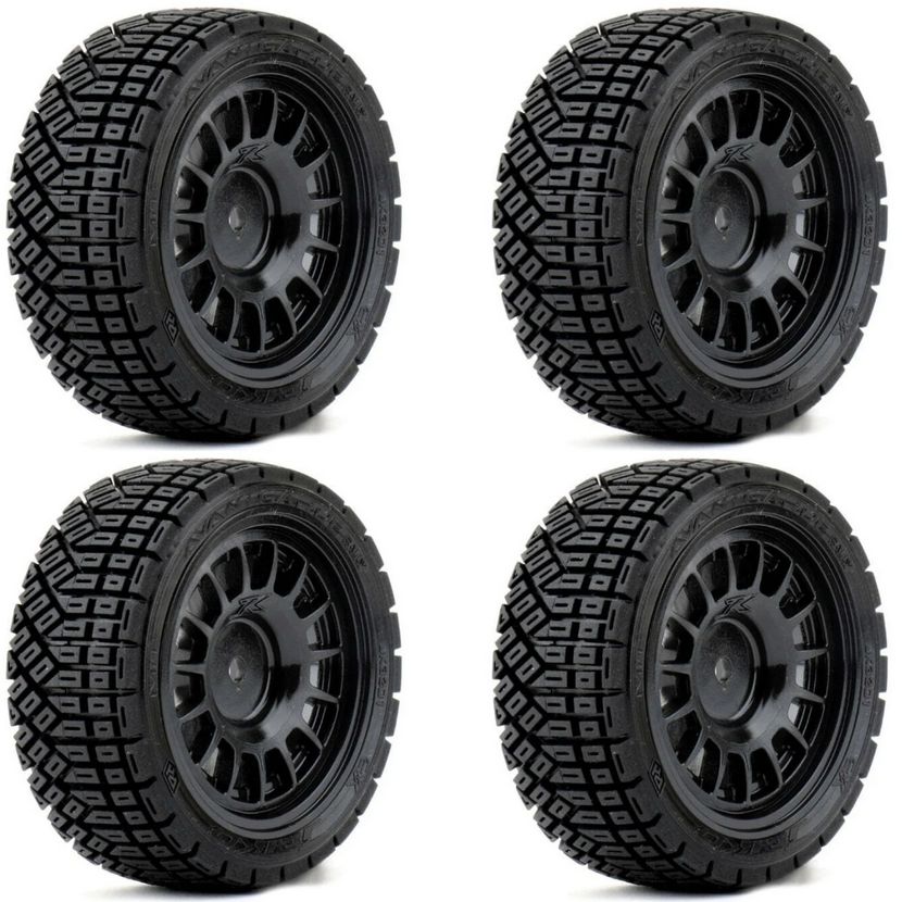 Powerhobby 1/10 Rally Car Avantgarde Mounted Tires Claw Wheels (4) 12mm HEX PHB3201CBMSG