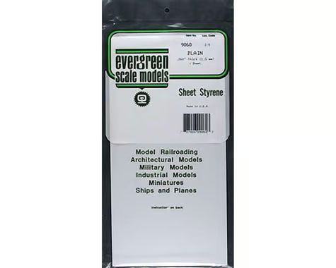 Evergreen Scale Models White Sheet .060 x 6 x 11 EVG9060