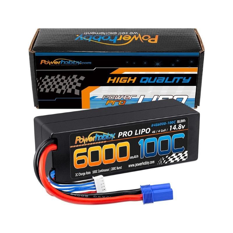 Powerhobby 4s 14.8v 6000mah 100c Lipo Battery w EC5 Hard Case 4-cell PHB4S6000100EC5