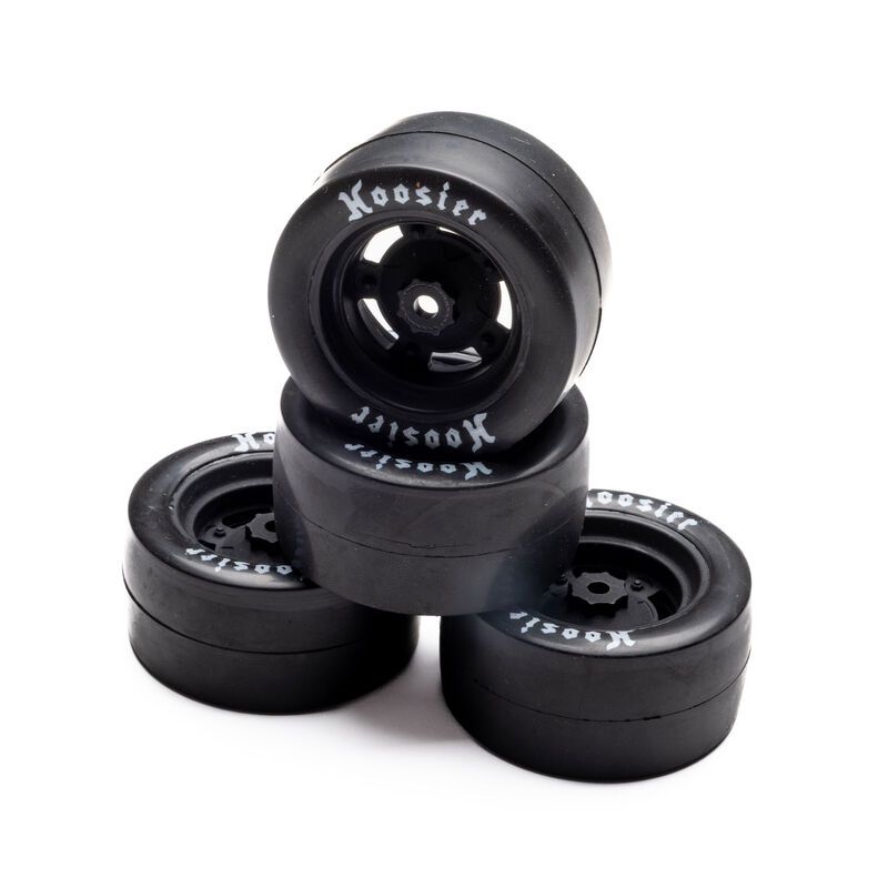 Losi Hoosier Mounted Tires, Medium (4): GROM Asphalt Late Model LOS-3779