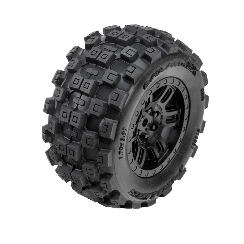 Pro-Line Racing Badlands Front/Rear Tires MTD 12mm Black Split Six (2): ARRMA MINI KRATON PRO1030110