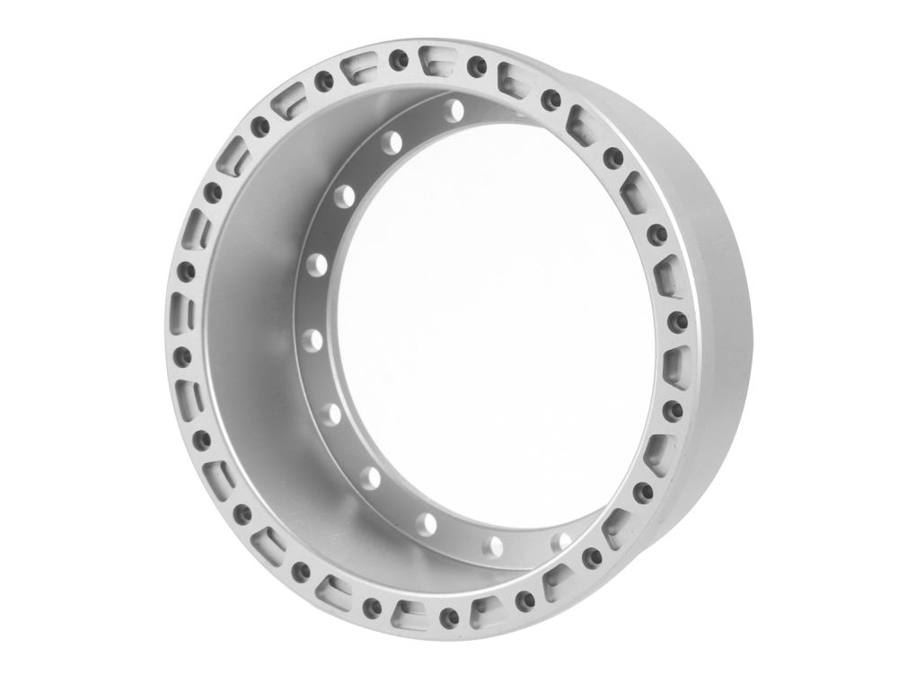 Boom Racing ProBuild™ 1.9" Alum 15mm Notched Wheel Barrel (1) Flat Silver BRPROB-23FS