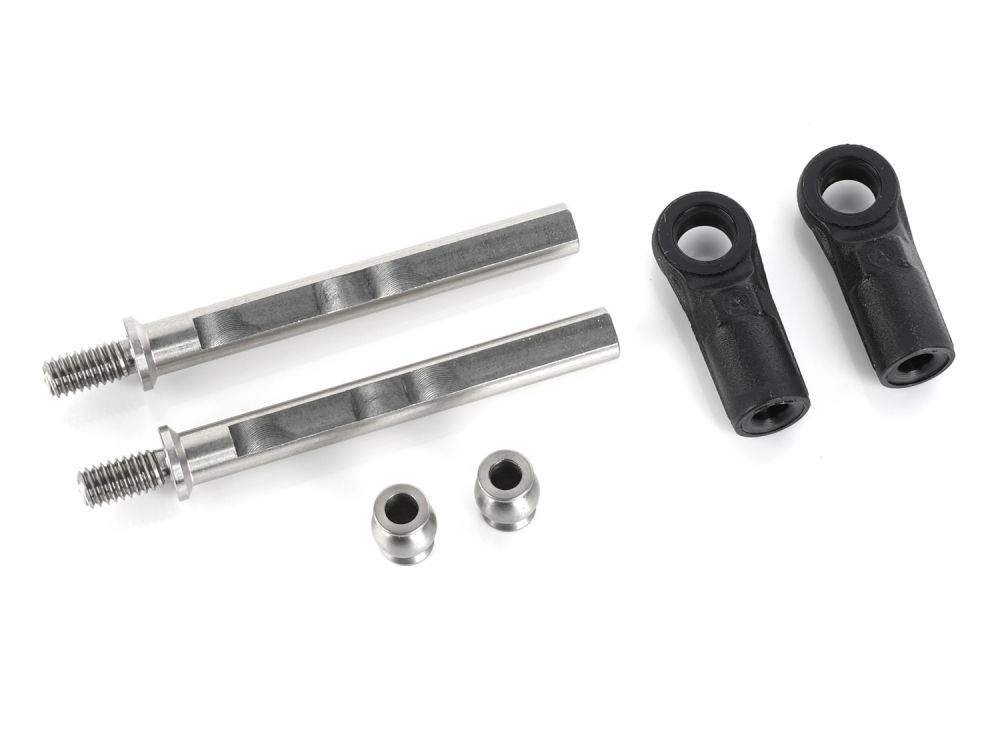 Boom Racing 42mm Stainless Steel Adjustable Rear Lower Link Spline Shaft for BRX01 AWB Standard Rails 265-285mm / 10.4"-11.2" (2) BRLC70229