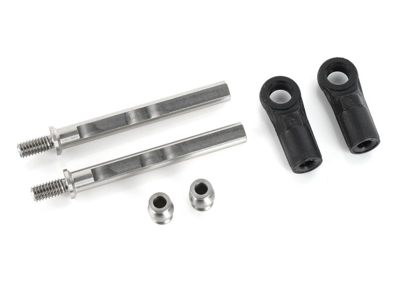 Boom Racing 42mm Stainless Steel Adjustable Rear Lower Link Spline Shaft for BRX01 AWB Standard Rails 265-285mm / 10.4"-11.2" (2) BRLC70229