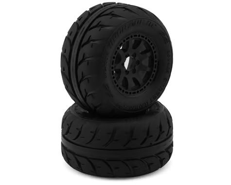 UpGrade RC Street Radials 2.2" Pre-Mounted On-Road Tires for Mini Maxx®/XRT® &amp; Mini Kraton® (2) w/12mm Narrow, 12mm Wide, &amp; 14mm Hexes UPG-10014
