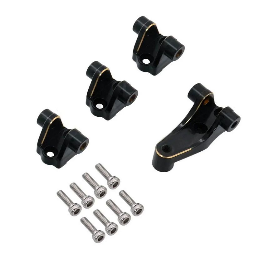 Powerhobby Brass Lower Shock Suspension Link Mount Set Black FITS Traxxas TRX-4 PHBTRX452