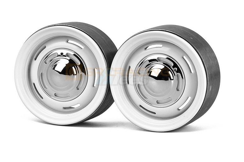 GRC 1/10 Scale 1.9 Inch Metal Wheels #G12 White GRC/G130LW