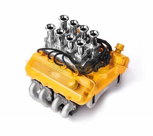 GRC 1/10 FST V8 Engine Hood &amp; Stack- type Direct Injection Air Intake Yellow GRC/G142SY