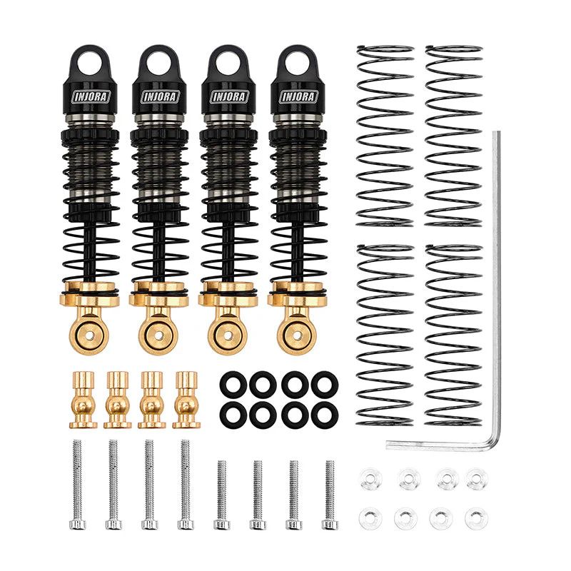 INJORA 40mm Big Bore Oil Shock Absorber for 1/24 SCX24 FCX24M Brass Black SCX24-179BR