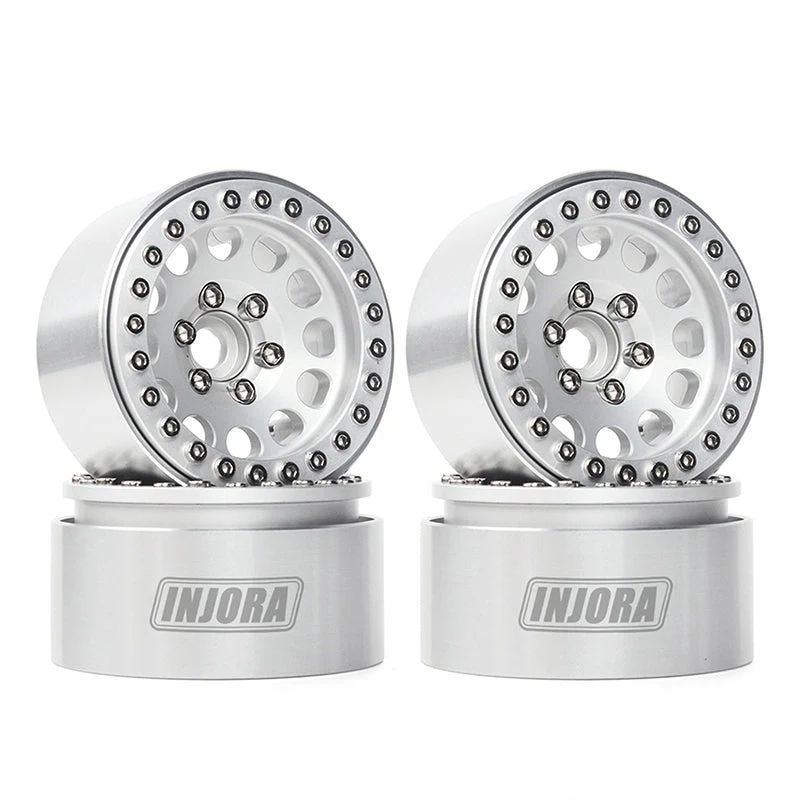 INJORA 4PCS 1.9" Aluminum Alloy Beadlock Wheel (Silver) YQW-01SR