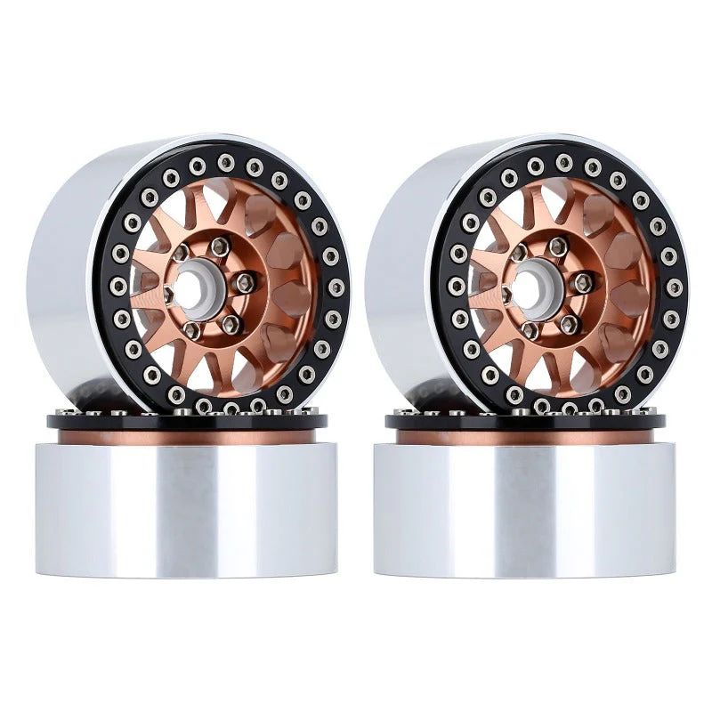 INJORA 4PCS 1.9" 12-spoke Metal Beadlock Wheel (Bronze-ish) CRAW18239_07BO