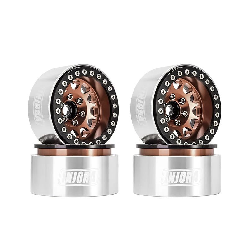 INJORA 1.9" Deep Dish -10.4mm Offset Wheels for 1/10 RC Crawlers (W1949) (Bronze) YQW-1949BO