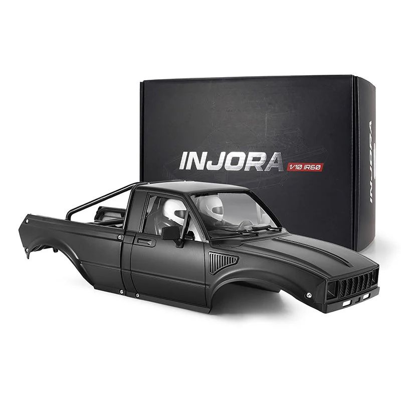 INJORA IR60-10 Hard Body with Interior &amp; Bed Cage for 1/10 RC Crawler (Black) IR60-10BK