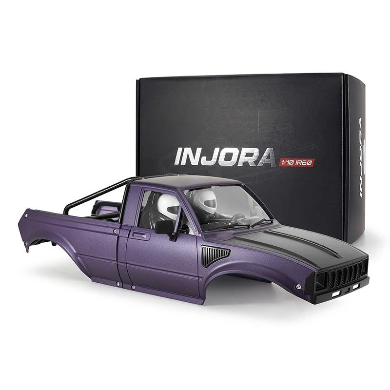 INJORA IR60-10 Hard Body with Interior &amp; Bed Cage for 1/10 RC Crawler (Purple) IR60-10PU