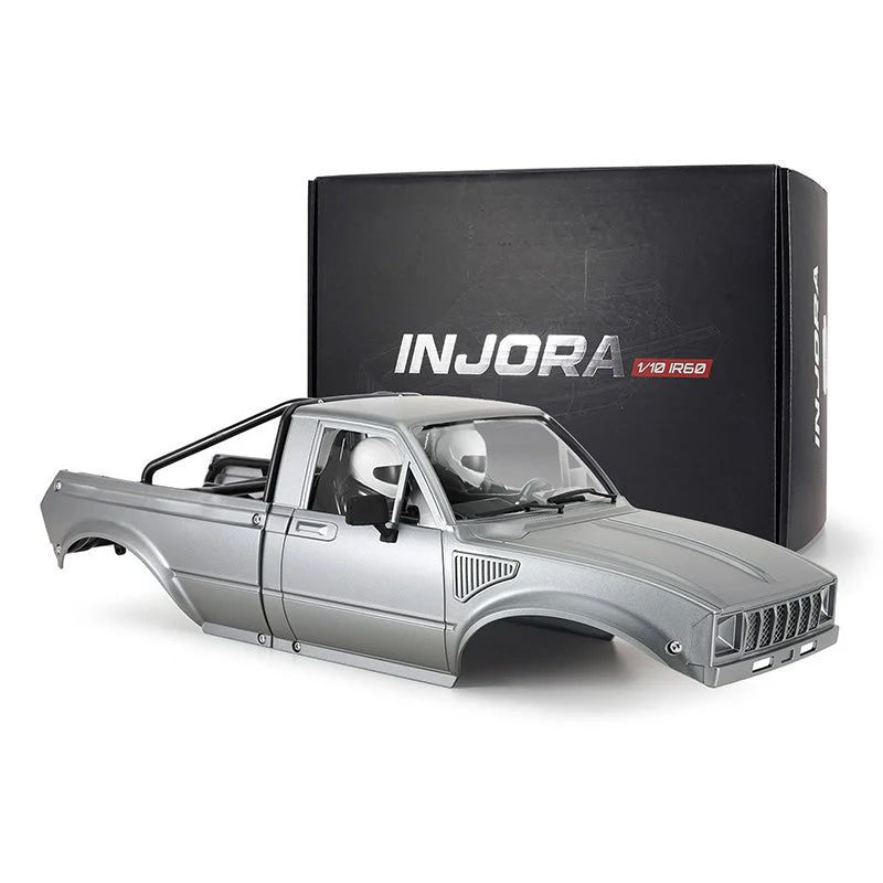 INJORA IR60-10 Hard Body with Interior &amp; Bed Cage for 1/10 RC Crawler (Grey) IR60-10GL