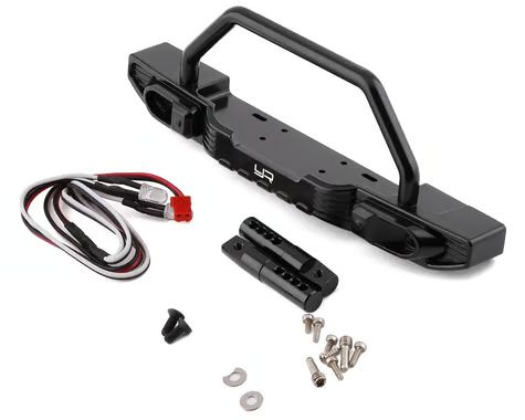 Yeah Racing Axial SCX10 III Aluminum Front Bumper Bar w/LED Set (Black) YEA-AXSC-035