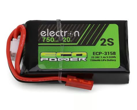EcoPower "Electron" 2S 20C LiPo Battery w/JST Connector (7.4V/750mAh) (Redcat® Ascent 18®) ECP-3158