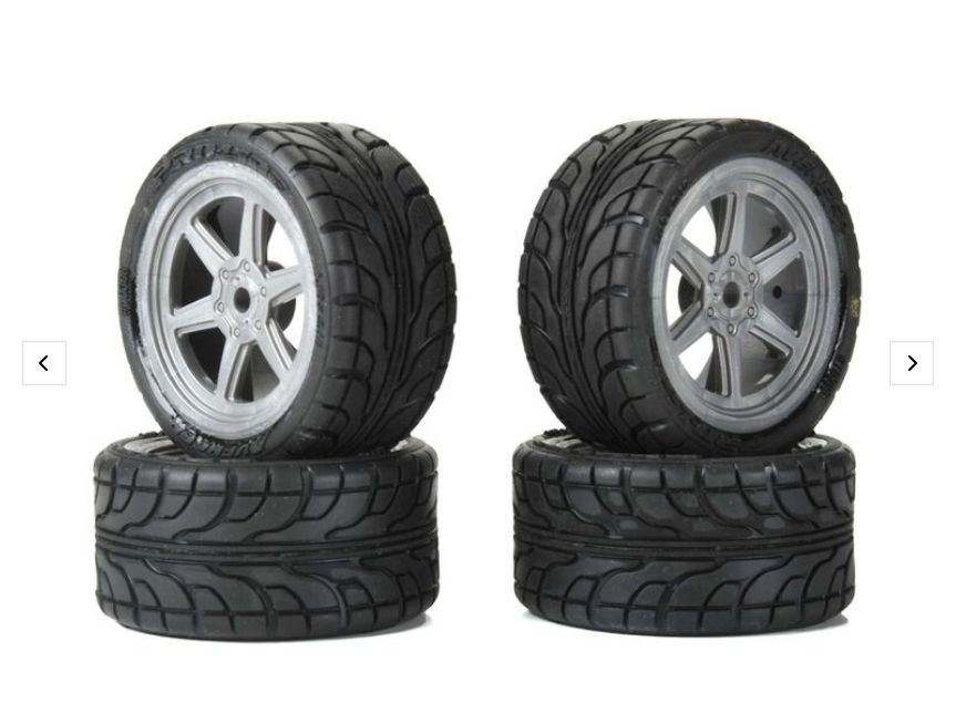 Pro-Line Racing 1/12 Avenger Tire Mounted on Overdrive Gray Wheel 8mm Hex (4): Losi Race Car PRO1030810