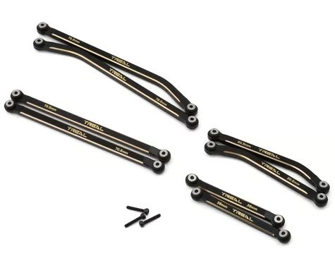Treal Hobby Axial SCX24 Brass High Clearance Suspension Links Set (Black) (44g) (155mm Wheelbase) (Gladiator/Power Wagon) TLHTSCX24-277