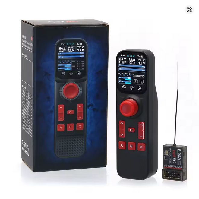Hotrc DS-800 8CH One-Hand RC Transmitter Color LCD Display F-08A Receiver DS800