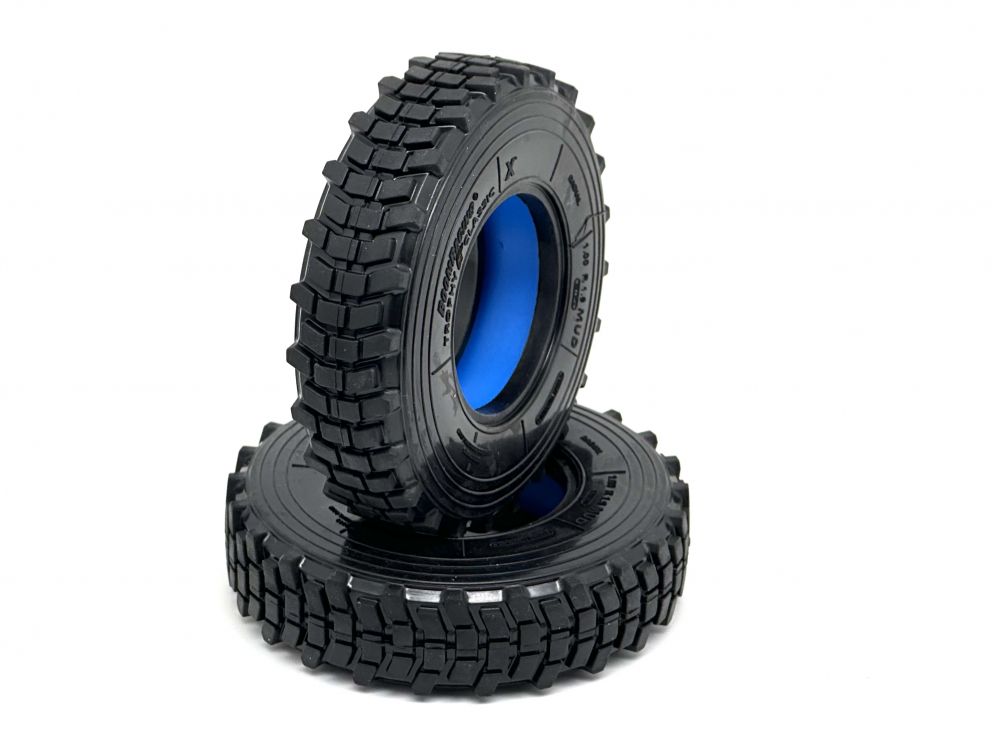 Boom Racing 1.9" Trophy Classic Scale Crawler Tire Gekko Compound 3.82"x1.0" (97x26mm) (2) with Rock Monster™ 1.9" BLUE Foam Insert BRTR19013-SS-RB