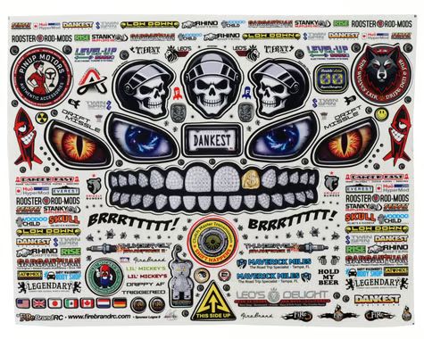 Firebrand RC Sponsor Logos 9 Decal Sheet (8.5x11")  FBR1SCLDTL557