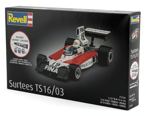 Revell 1/32 Surtees TS16/03 Formula 1 Car Plastic Model Kit w/Paint, Brush &amp; Cement RMX77739