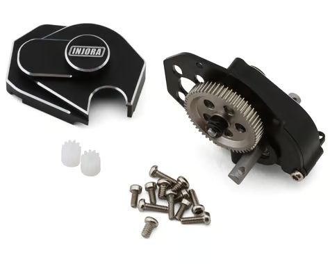 Injora Axial SCX24 Aluminum Transmission Assembly w/Hardened Steel Gears (Black) SCX24-130BK