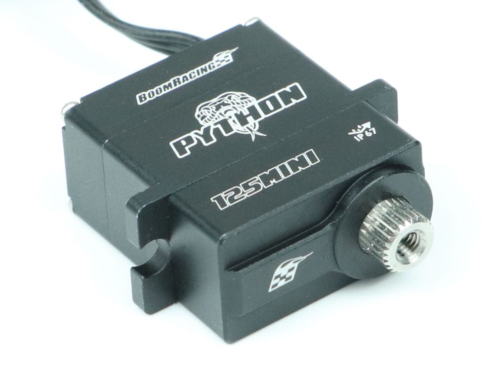 Boom Racing PYTHON™ 125Mini HV Waterproof Aluminum Mini Servo 125oz-in / 9kg-cm @ 8.4V BRPS125MINI