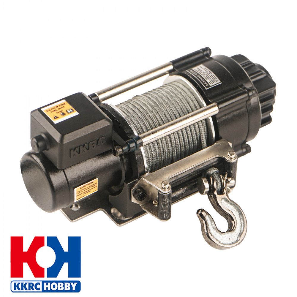 King Kong RC 1/10 Scale Aluminum Dual Twin Motor Winch for RC Crawler 6-12V Black KKDE074BK
