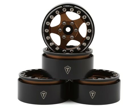 Treal Hobby 1.9" Type E Classic 5-Spoke Beadlock Wheels (Bronze/Black) (4) (126g ea) THLTWHEEL-40