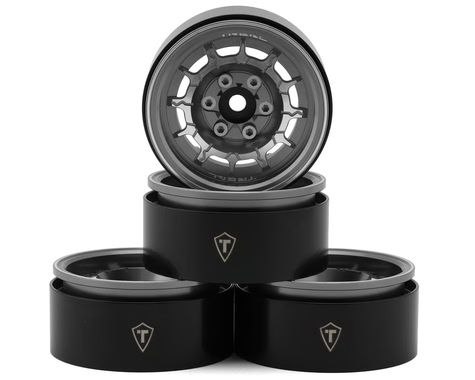 Treal Hobby 1.9" Type-M Aluminum Crawler Beadlock Wheels (Titanium) (4) (122.9g ea) TLHTWHEEL-81