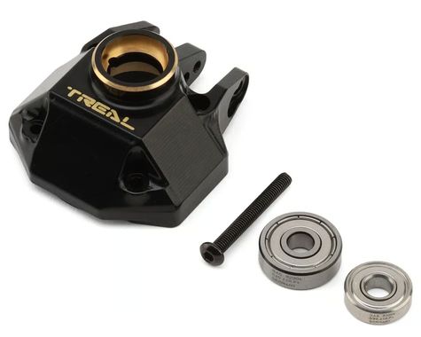 Treal Hobby Axial SCX10 III Brass AR45P Rear Portal Cover (103.2g) (Black) TLHTSCX10IIITOY06