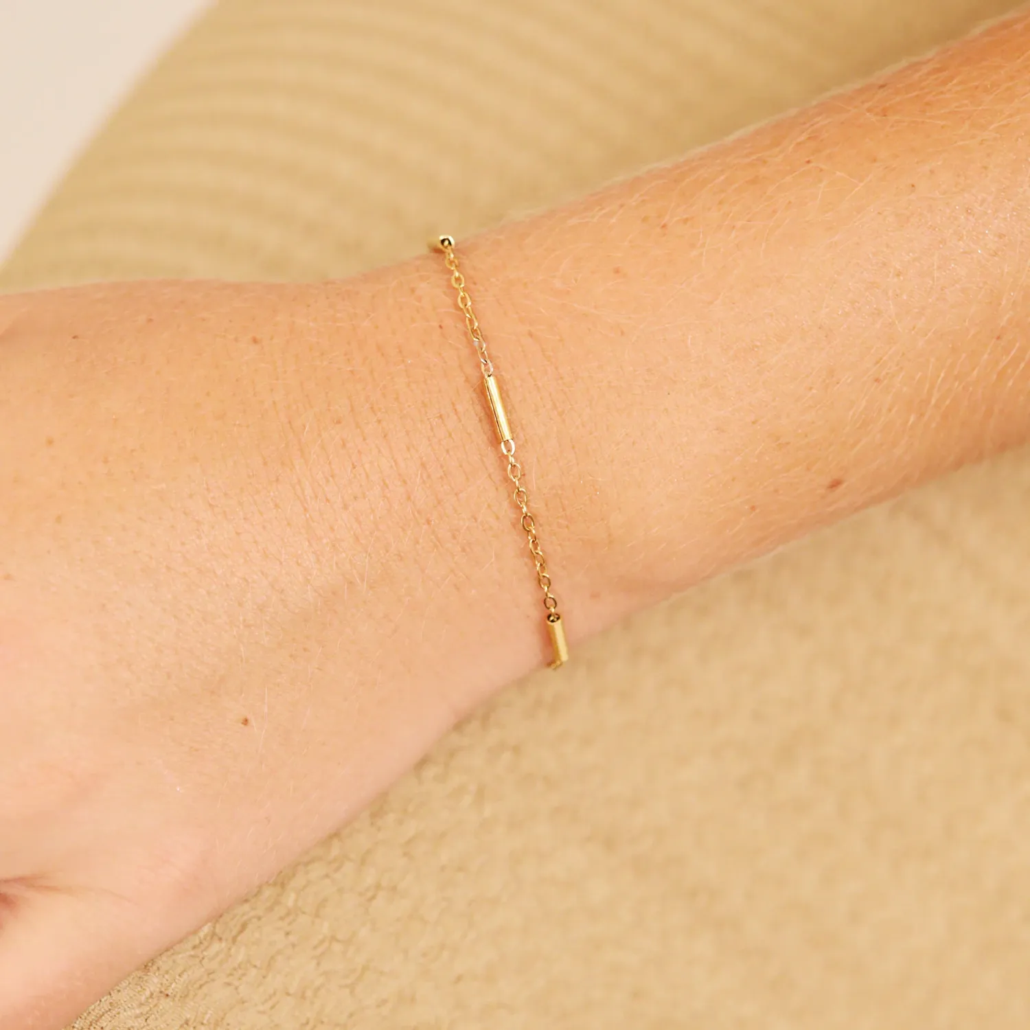 Gliederkette mit Stegelementen · 18K PVD vergoldet Gliederkette mit Stegelementen · 18K PVD vergoldet