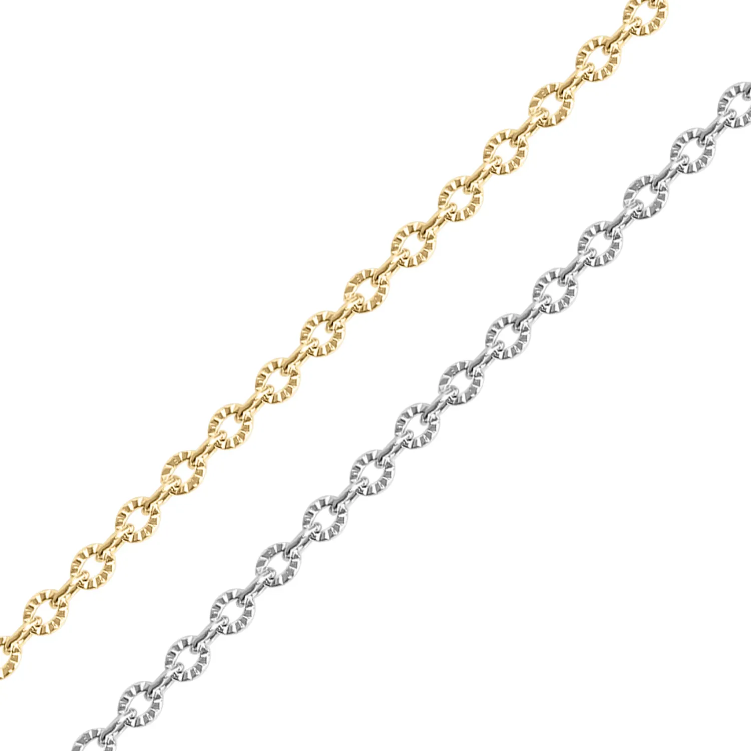 Strukturierte ovale Gliederkette · 2,15 mm · Edelstahl Strukturierte ovale Gliederkette · 2,15 mm · Edelstahl