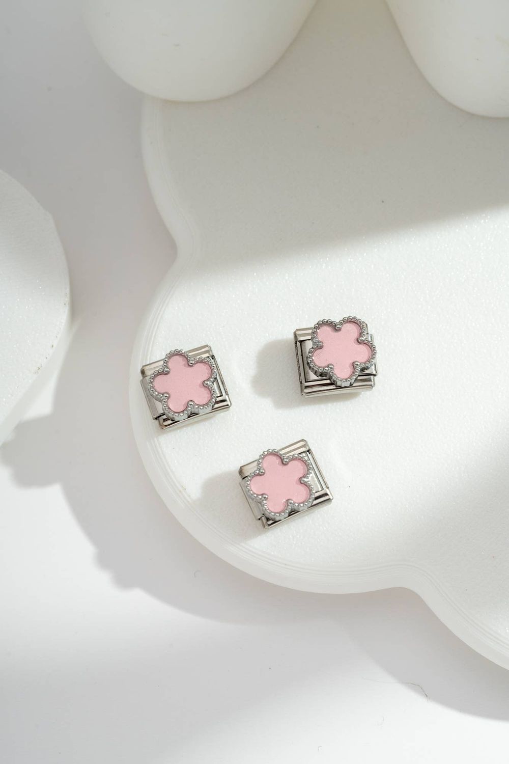 Italian Charm Baby Pink Clover | Silber