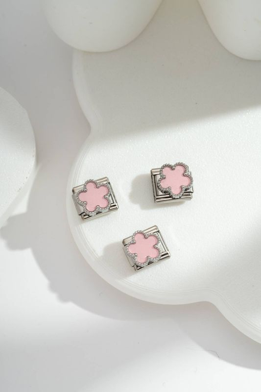 Italian Charm Baby Pink Clover | Silber