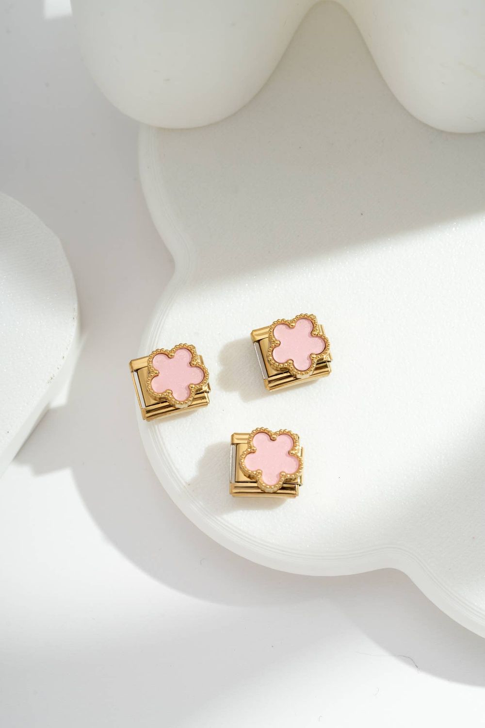 Italian Charm Baby Pink Clover | Gold