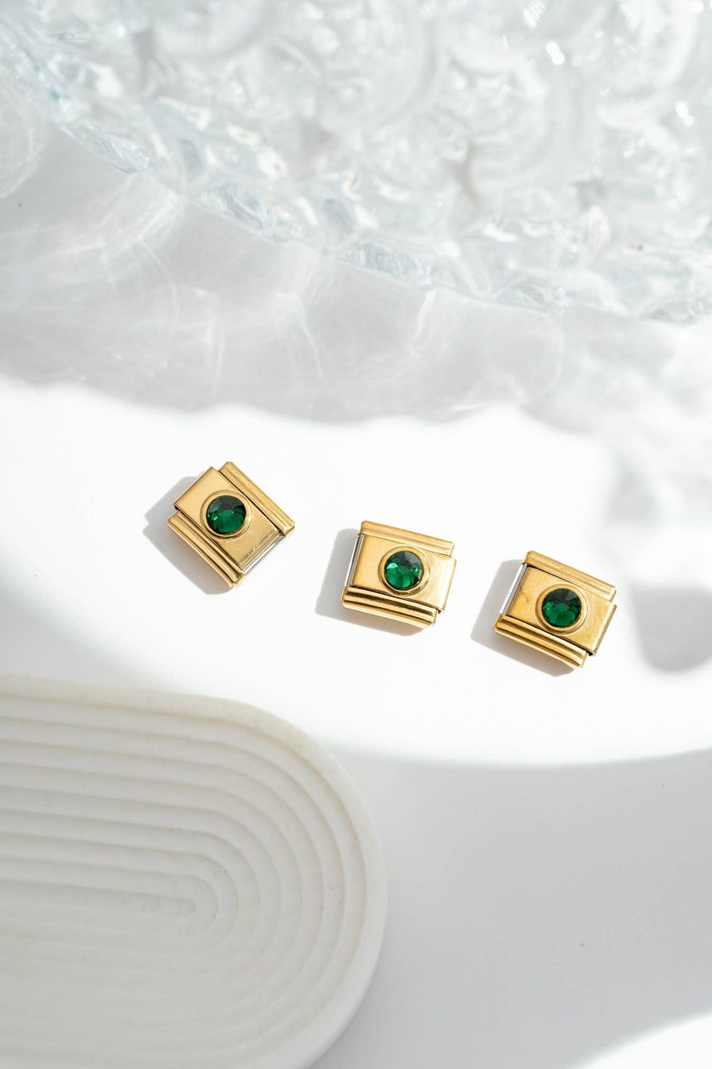 Italian Charm Emerald Crystal | Gold Italian Charm Emerald Crystal | Gold